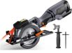 Mini scie circulaire - Scie circulaire manuelle - Moteur 710W - 3500 tr/min - Lame de scie 120 mm - Profondeur de coupe 29–43 mm - Guidage laser et 6 lames de scie - Gris