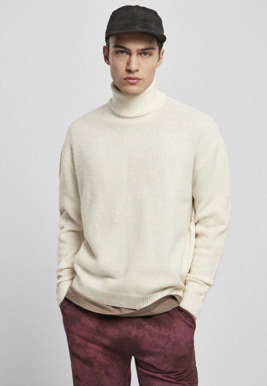 Urban Classics Oversized Roll Neck Sweater - Creme - M - Men