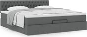 Maison Exclusive - Cadre de lit ottoman avec matelas gris foncé 180x200 cm tissu
