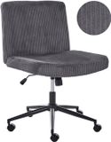 Beliani GEDDES Bureaustoel Grijs Corduroy