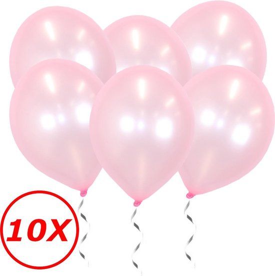 Roze Metallic Ballonnen - 10 Stuks - Feestversiering - Gender Reveal - Verjaardag
