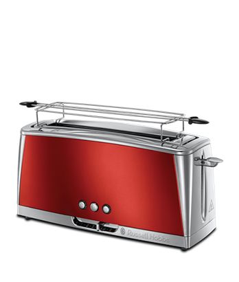 Russell Hobbs Luna Solar Red Long Slot Broodrooster - Rood