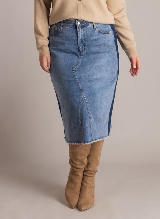 YEST CURVE Jasmin Bottoms - Bleach Blue Denim - maat 4(54/56)