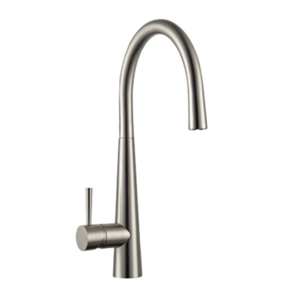Nemo Go Silk II Keukenmengkraan - Eengreeps - Hoge Draaibare Bek - Verchroomd Messing - KE-82451