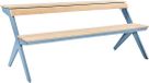 Weltevree Tablebench Picknicktafel Bamboe & Staal Pastel Blauw RAL 5024