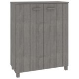 VidaXL Schoenenkast HAMAR 85x40x108 cm Massief Grenenhout Lichtgrijs