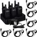 Retevis RT668 Twee-weg radio's met headset, PMR446 radio's met 6-kanaals oplader, 1200 mAh, VOX-functie, oplaadbare batterijen voor radio's, geschikt voor scholen, fabrieken, bouwplaatsen, bars (verpakking van 6 stuks, zwart)