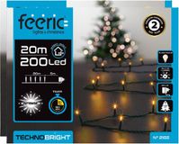 Feeric lights & Christmas Feeric lights Kerstverlichting - 2x - warm wit - 20 meter - 200 led lampjes - groen snoer