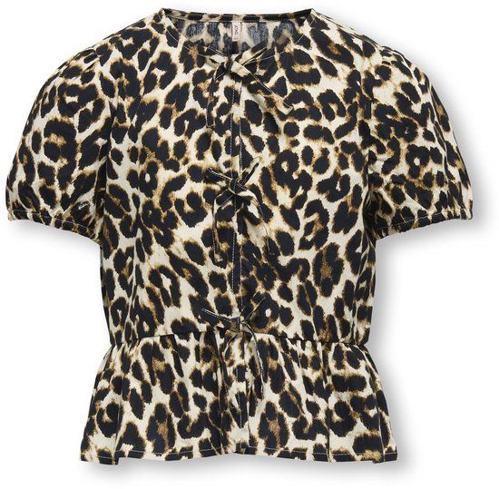 ONLY KIDS ONLY KOGCLARA Top Black Panterprint Biologisch katoen Maat 158