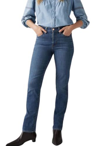 Levi's 724 High Rise Straight Jeans Blauw