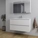 Saniclass Chaci Ensemble de meubles de salle de bain - 100x46x55cm - lavabo en céramique blanc - 1 vasque ovale - 1 trou de robinet - 2 tiroirs - meuble-miroir - blanc mat