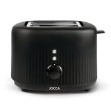 Jocca Broodrooster voor 2 sneetjes, dubbele sleuf, 10 x 10 cm, 7 bruiningsniveaus, opwarmfunctie, afbreken en ontdooien, kruimellade, roestvrij staal, 1000 W, zwart