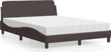 Maison Exclusive - Lit avec matelas "Dover", brun foncé, 140x200 cm, rembourré