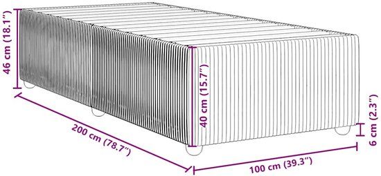 vidaXL Bedframe Fluweel Roze 100x200 cm