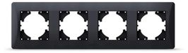 VIDEX BINERA, cadre encastrable, 4 modules, noir-gris, horizontal