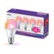 WiZ Smart LED A60-lamp, gekleurd en instelbaar wit licht, E27-fitting, 60W-equivalent, 2200-6500K, 806 lumen, dimbaar, werkt met Alexa, Google Assistant en Apple Home, 4-pack