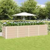 vidaXL Plantenbak ivoor 240 x 80 x 75 cm staal