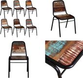 vidaXL Eetkamerstoelen 6 st massief gerecycled hout