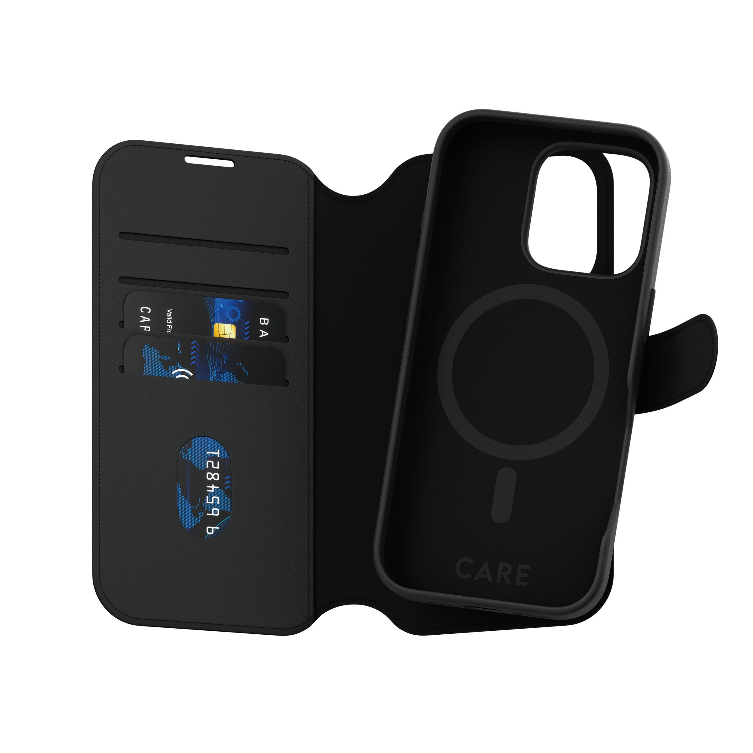 CARE by PanzerGlass Feature Case Tango Two-in-One Wallet w. MagSafe iPhone 16 Pro - Black