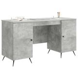 vidaXL Bureau Betongrijs 142,5 x 50 x 75 cm Bewerkt hout