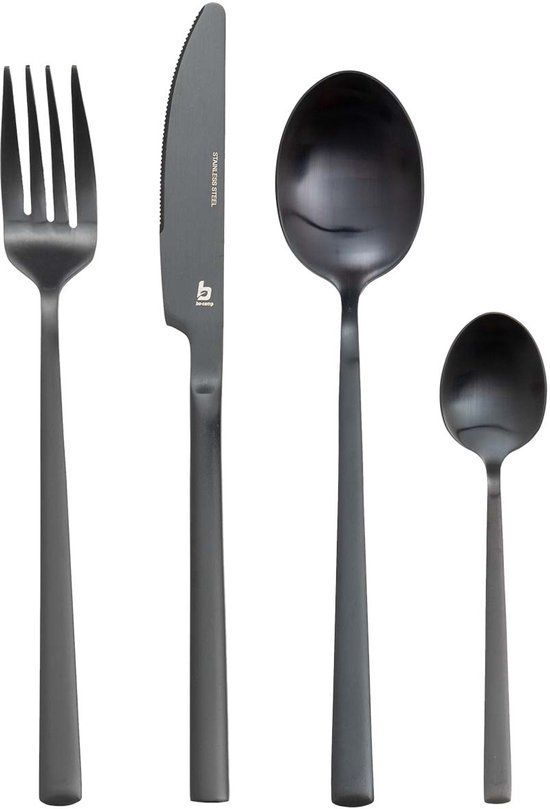 Bo-Camp Industrial - Ballona Bestekset - 16-Delig - 4 Personen - Zwart