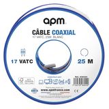 APM Coaxiale kabelspoel, 17 VATC, 25 m, hoogwaardige afscherming, wit, compatibel met tv, satelliet, TNT, parabel, frequenties HF/VHF/UHF 408024
