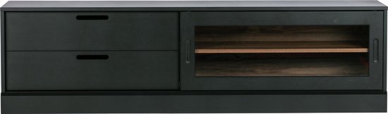 woood James Tv meubel - Grenen - zwart - 50x180x42