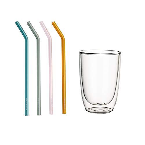 Villeroy & Boch - Artesano Hot & Cold Beverages, Glazen rietje set, 8-dlg., Boriumsilicaatglas, bont