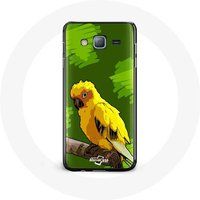 Maniacase Etui voor Samsung Galaxy J5 Geel parkiet vogels groene achtergrond