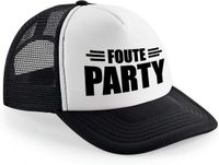 Bellatio Decorations foute party snapback/cap - zwart/wit - pet - dames/heren - feestkleding