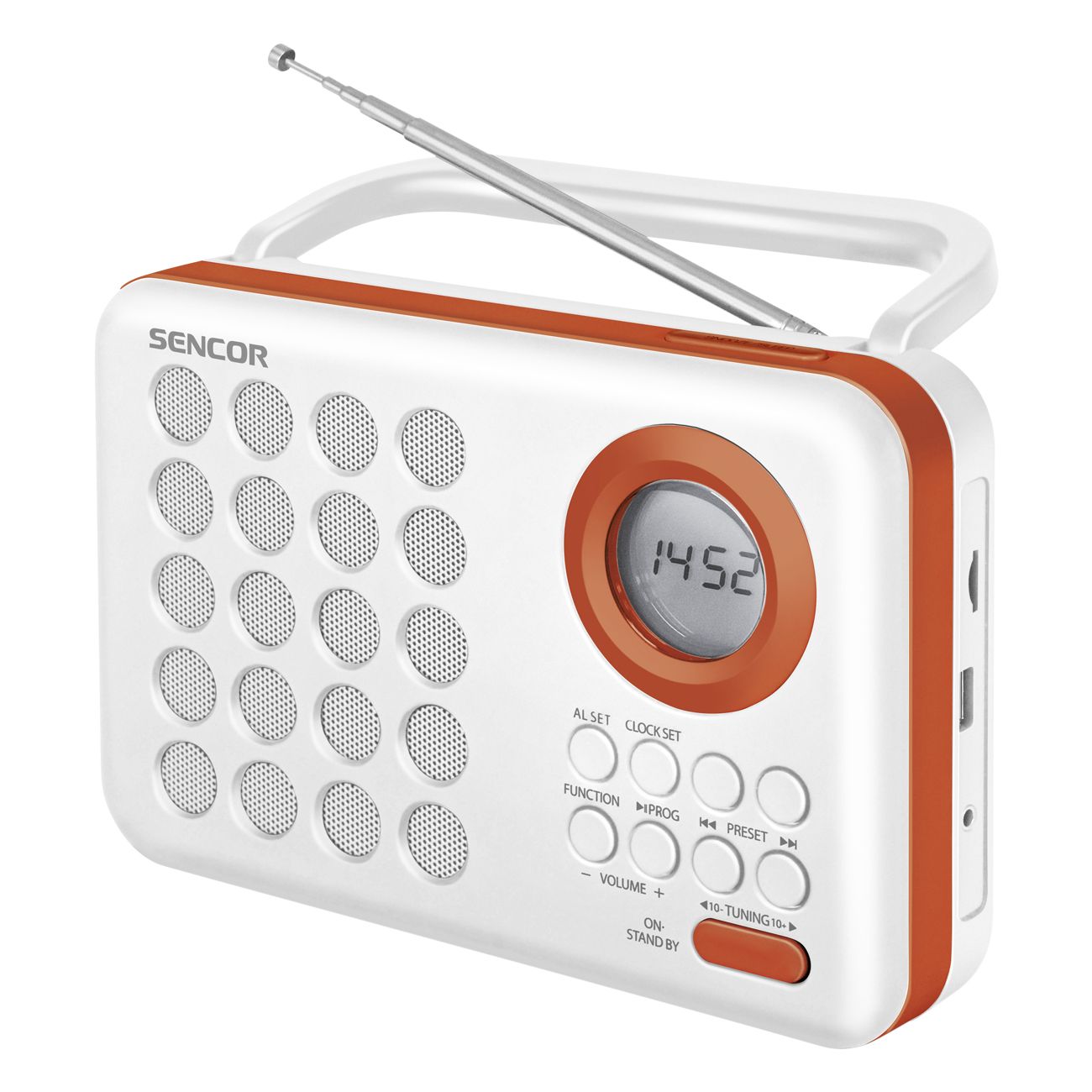Sencor SRD 220 WOR Digital FM Radio Klok - Oranje/Wit