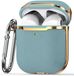 By Qubix AirPods 1/2 hoesje - Hardcase - Plated series - Licht blauw + Goud