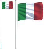 vidaXL - Vlag met vlaggenmast - Italië - 6,08 m - aluminium