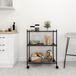 Merkloos Industrieel Opbergrek met 3 Planken en 4 Wielen 60 x 35 x 81 cm