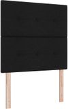 vidaXL - LED Hoofdbord met LED-stripverlichting - Zwart - 90 cm - Stof