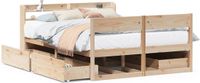 vidaXL Bedframe Massief Grenenhout 135x190 cm Naturel