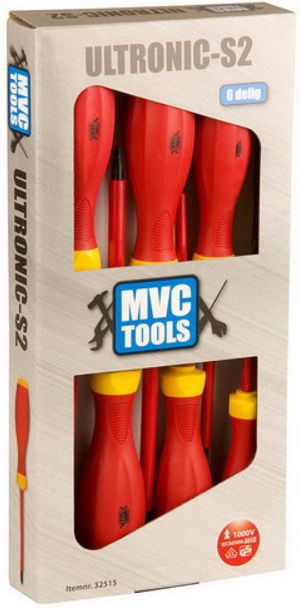 MVC Tools Schroevendraaierset 6-delig VDE - Rood