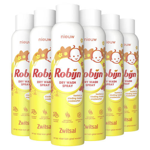 Robijn Robijn Zwitsal Dry Wash Spray - 6 x 200 ml - voordeelverpakking