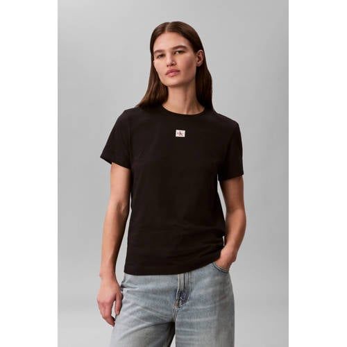 Calvin Klein Jeans T-shirt zwart Regular Fit Katoen Heren Maat S