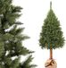 KADAX Kunstkerstboom, 1,8 m op natuurlijke dennenstam, groene kerstboom met kunststof standaard, realistisch