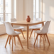 Chaises de salle à manger 4 pièces, chaises de cuisine ergonomiques de style nordique, chaises de salon en bois blanc