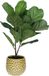 Mega Collections Plantenpot/bloempot Pebblo - keramiek/geglazuurd - geel - druppels - D15 x H13 cm