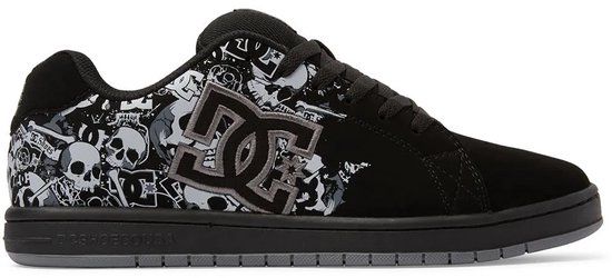 Dc Shoes Gaveler Leren sneakers voor heren, Donkergrijze zwarte print, 43 EU