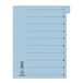 DONAU 8611001-10 tabbladen 50 per verpakking/kleur: blauw/karton tabbladen breed van gerecycled karton/voor DIN A4 4-voudig perforatie tabbladen/blauwe engel/Made in EU