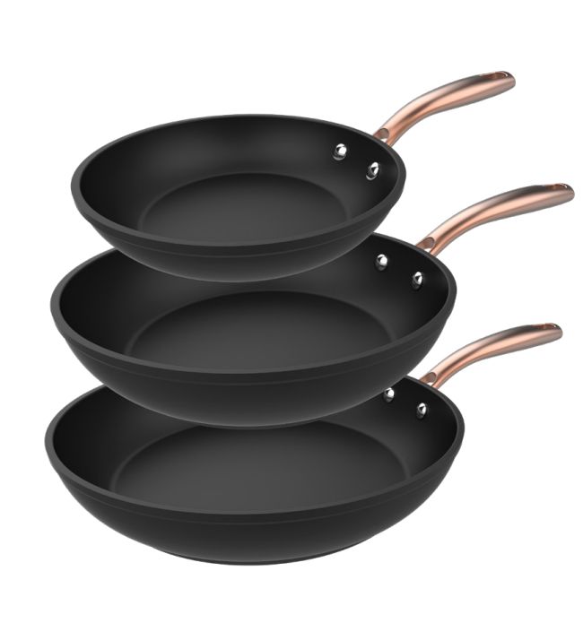 Cecotec Multifunctionele pan - Rond - Zwart/Roségoud - 28 cm - 3 stuks