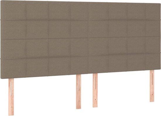 VidaXL Hoofdeind & Voeteind Taupe 200x5x118/128 cm Stof