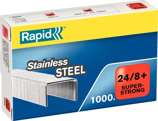 Rapid SuperStrong Nietjes 24/8mm - 1000 Stuks - RVS
