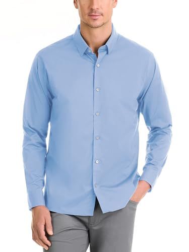 Van Heusen Men's Classic Fit Never Tuck Stretch Button Down Shirt - Bel Air Blue Solid - S