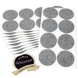 Adsamm® 80 x Zelfklevende Viltglijders Grijs Ø 60 mm Rond 3,5 mm Dik