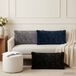 vidaXL Kussensloop 2 st houten marineblauw 40 x 80 cm nep konijnenbont